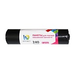 пакеты для мусора рулон 240л 90х140 5шт пвд